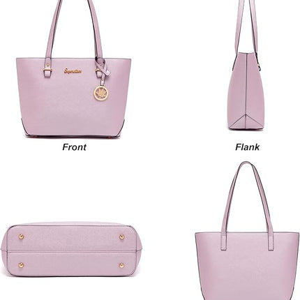 Soperwillton Handbag for Women Wallet Tote Bag Shoulder Bags Top Handle Satchel 5pcs Purse Set