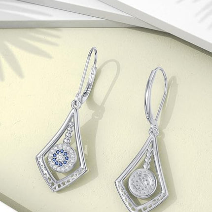 WINNICACA Sterling Silver Dangle Drop Leverback Stud Climber Earrings for Women Girls Flower Animal Jewelry Gifts for Birthday Christmas