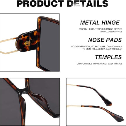 STORYCOAST Oversized Square Sunglasses for Women Fashion Large Shield Shades UV400 Protection