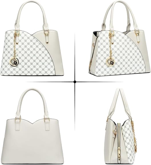 KKXIU Triple Compartments Purses and Handbags for Women Fashion Ladies Satchel Shoulder Top Handle Bag