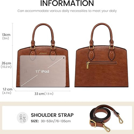 LOVEVOOK Purse Handbag for Women, Vintage Tote Shoulder Bag Trendy, PU Leather Satchel Bag, Medium Ladies Hand Bag