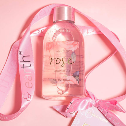 Bath and Body Gift Set for Women, Body & Earth 5 Pcs Rose Spa Set Gifts for Women, Self Care Kit, Lotion Sets for Women ,Christmas Gifts for Women