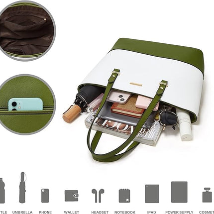 Women Fashion Handbags Wallet Tote Bag Shoulder Bag Top Handle Satchel Purse Set 4pcs