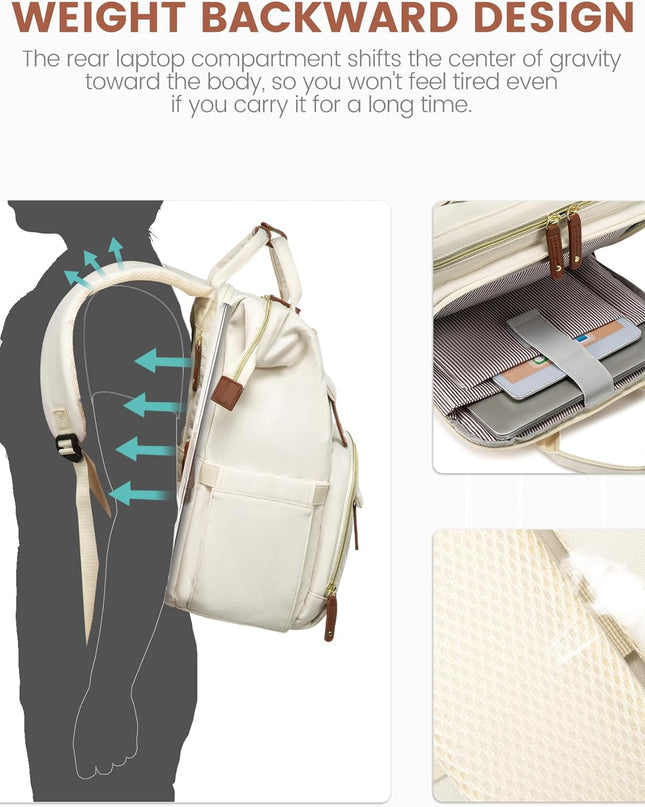 LOVEVOOK Laptop Backpack for Women, 15.6'' Waterproof Nurse Bag Teacher Work Backpack Purse for Women, Travel Computer Backpack for College Office Business Ladies