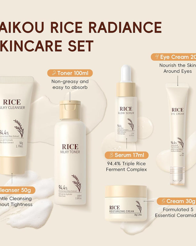 LAIKOU Skin Care Set, Korean Skin Care - Korean Beauty for Women - 5pcs