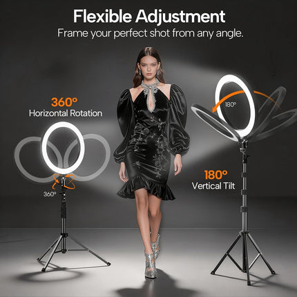 EMART 10" Ring Light with 55" Extendable Tripod Stands and Phone Holder