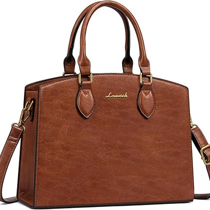 LOVEVOOK Purse Handbag for Women, Vintage Tote Shoulder Bag Trendy, PU Leather Satchel Bag, Medium Ladies Hand Bag