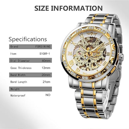 Winner Retro Manual Mechanical Skeleton Watch with Diamond and Carving Flower Craft Men Skeleton Wrist Watch Mechanical Classic Roman Number