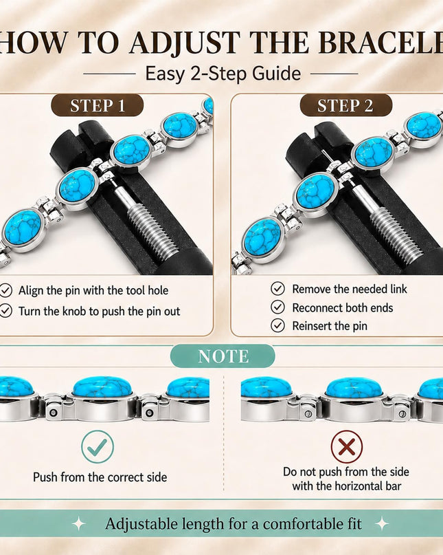 Magnetic Bracelet for Women, 8 Colors, Natural Stone Stainless Steel