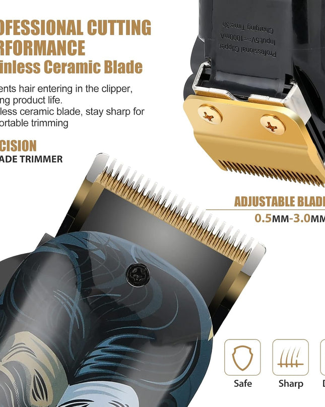 BESTBOMG® Professional Hair Clippers for Men, Clipper & Trimmer Set, Yellow