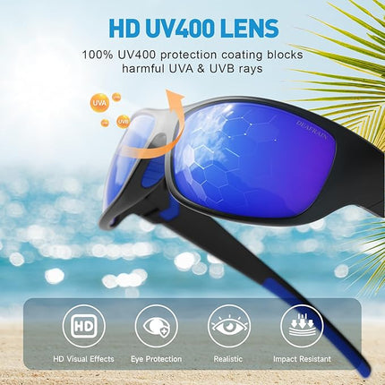 Polarized Sports Sunglasses for Men Women Driving Fishing Cycling Running UV Protection
