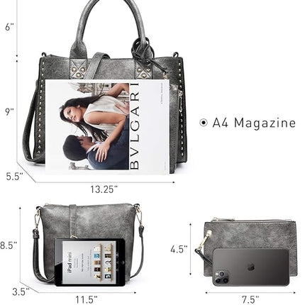 Dasein Purses Handbags for Women Tote Bags Wallet Set Top Handle Satchel Shoulder Bags Hobo Bag 3pcs