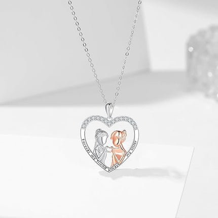 Sister Mother Daughter Necklace Jewelry Gifts Sterling Silver Sister Pendant Necklace Jewelry Birthday Gifts for Women US3