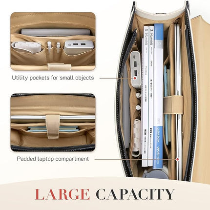 Missnine Laptop Bag 15.6 inch Canvas Messenger Bag for Women Professional Work Bag Shoulder Bag