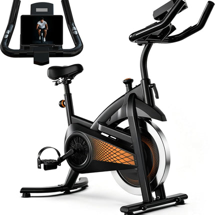 Exercise Bike Indoor Stationary Bike with Bluetooth Cycling Bicycle for Home Gym 300 lbs Weight Capacity Adjustable Seat/Handlebar for Office Cardio Workout