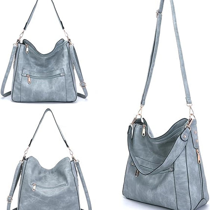 Large Crossbody Purses Set For Women Shoulder Tote Handbags Ladies Hobo Bags With Matching Wallet 4PCS