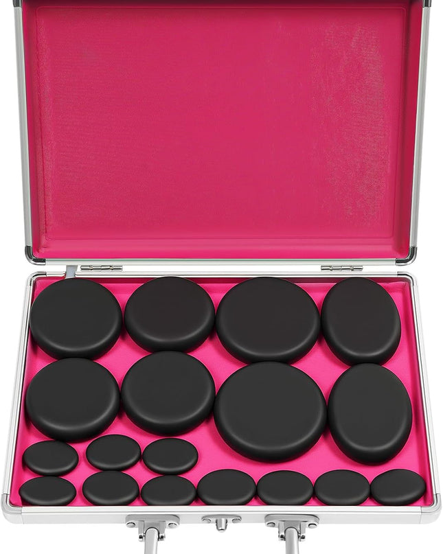 16Pcs Basalt Hot Stones Set Hot Rocks Massage Stones Kit with Heater Box for Body Massage (Include Hot Stone)