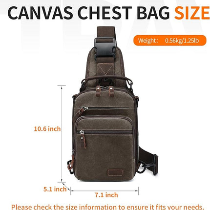 Nerlion Sling Bag for Men Waxed Canvas Crossbody Bag Chest Bag Water Resistant Shoulder Bag Casual Daypack