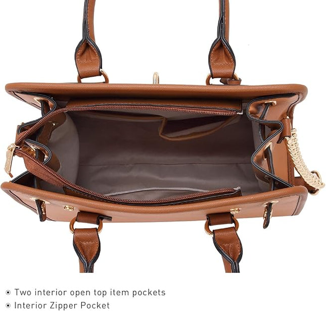 Dasein Women Handbags Top Handle Satchel Purse Shoulder Bag Hobo Bag Work Bag Set 2pcs