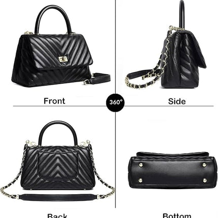 ER.Roulour Quilted Crossbody Bags for Women, Trendy Roomy Shoulder Handbags with Flap Gold Hardware Chain Purses Shoulder Bag