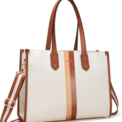 ESTARER Laptop Tote Bag 15.6 Inch, Women Laptop Bag Water-resistant Canvas Work Bag, Casual Shoulder Bag Handbag Briefcase Purse for Office/College/Travel