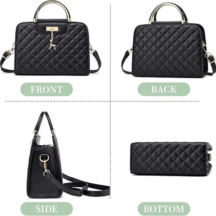 I IHAYNER Purses and Handbags for Women Plaid Satchel Shoulder Bag Top Handle Tote Bag Zipper Crossbody Purse