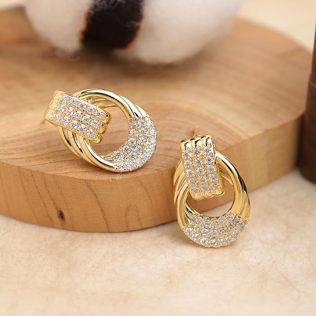 JeanBeau Pearl Flower Leaf Stud Earrings for Women Statement Cluster CZ Pearls Earing Gold Plated Sterling Silver Wedding Prom Birthday Fashion Jewelry Gift