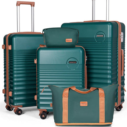 CONCEPTEN Luggage Sets 5 Piece, ABS+PC Hardshell Suitcases with Wheels
