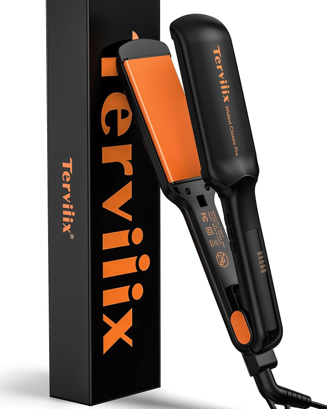 Terviiix Flat Iron Hair Straightener, 2 Inch, Faster Styling