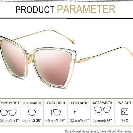 Joopin Oversized Cateye Sunglasses for Women, Fashion Metal Frame Cat Eye Womens Sunglasses