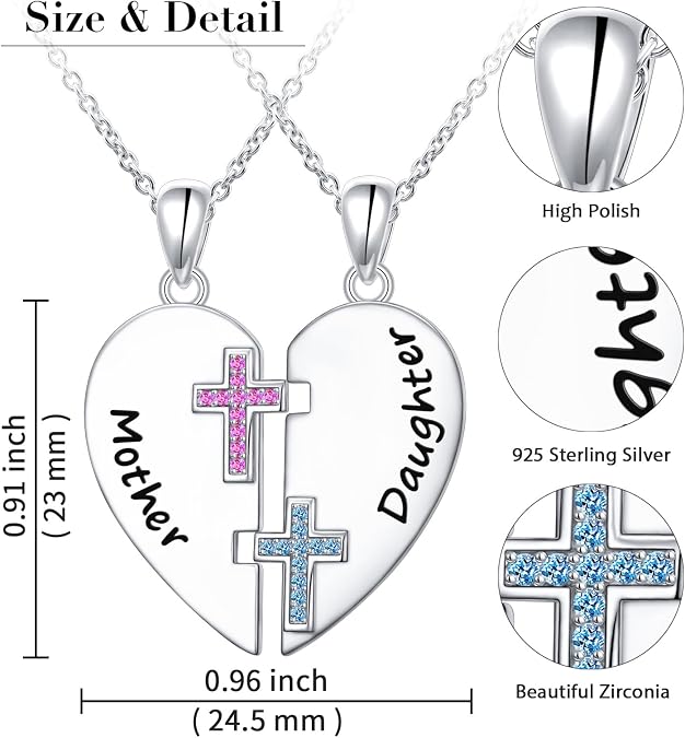 Sterling Silver Mother Daughter Set 2 Granddaughter Grandmother Necklace