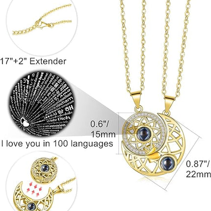 Couple Heart Or Cat BFF Best Friend for Girls Puzzle Friendship Pendant Necklaces,316L Stainless Steel
