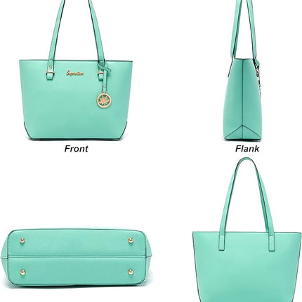 Soperwillton Handbag for Women Wallet Tote Bag Shoulder Bags Top Handle Satchel 5pcs Purse Set