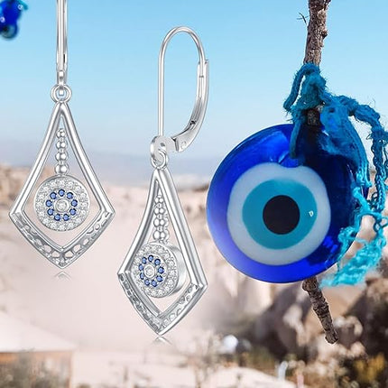 WINNICACA Sterling Silver Dangle Drop Leverback Stud Climber Earrings for Women Girls Flower Animal Jewelry Gifts for Birthday Christmas