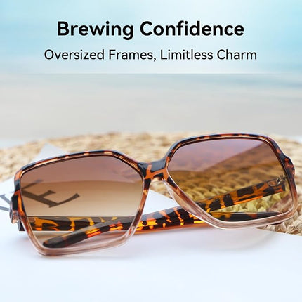 Dollger Oversized Square Sunglasses for Women Big Large Wide Trendy Shades