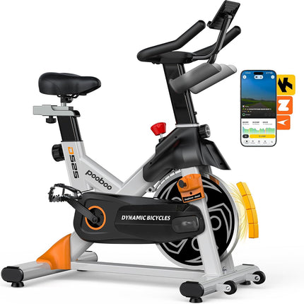 pooboo Magnetic Exercise Bike, Indoor Stationary Bicycle for Home with App