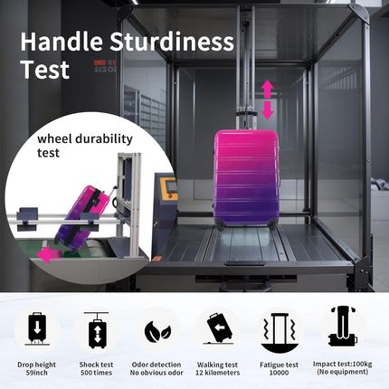Merax Luggage Sets 3 Piece, Hardside Expandable Suitcase Set with Spinner Wheels, Lightweight Gradient Color Luggage 20+24+28 IN, Purple and Pink