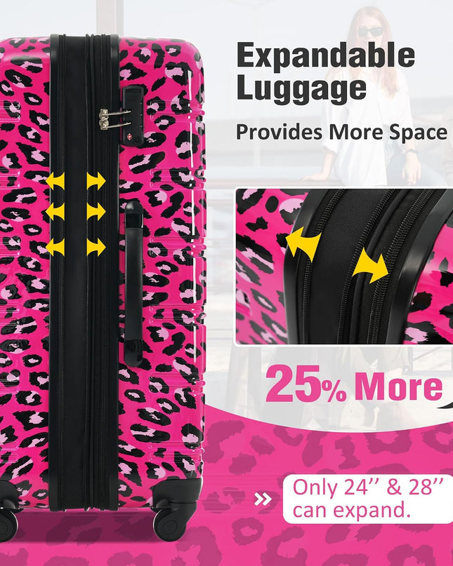 Merax Luggage Sets 3 Piece,Hardside Expandable Suitcase Set 20+24+28 IN