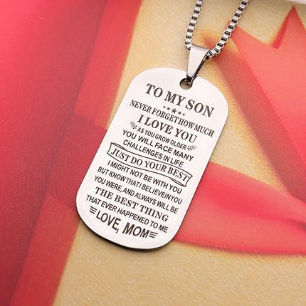 Inspiration Necklace Gifts for Daughter Son Christmas Birthday Gifts I Love You Heart Pendant Jewelry Necklace from Mom Dad
