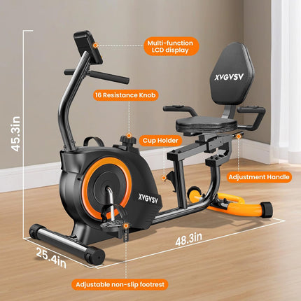 Recumbent Exercise Bike for Home, Recumbent Stationary Bikes for Seniors