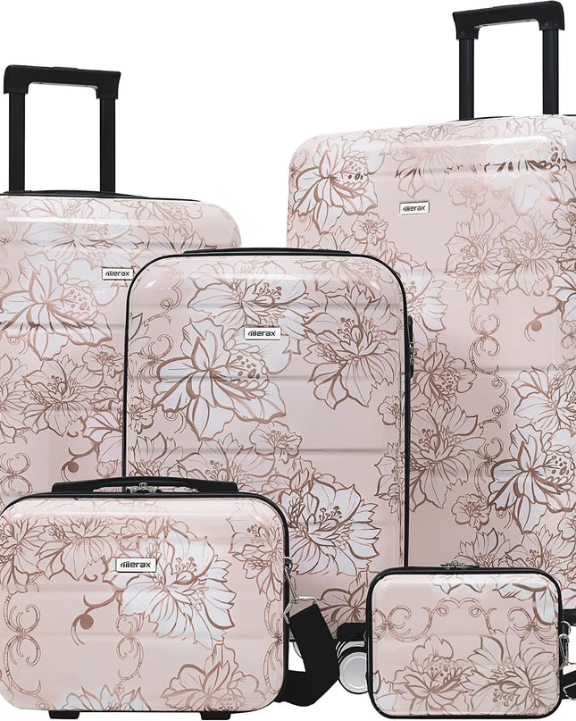 Merax 5 Piece Luggage Set with Spinner Wheels, Light Suitcase 8/14/20/24/28