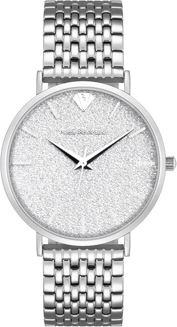PIERRE RICHARDSON PR3912 Women’s Luxury Watch – Silver Stainless Steel Japanese Quartz Watch, 36mm, 5ATM Water Resistant, Scratch-Resistant Sapphire Crtystal Glass, Reloj para Mujer