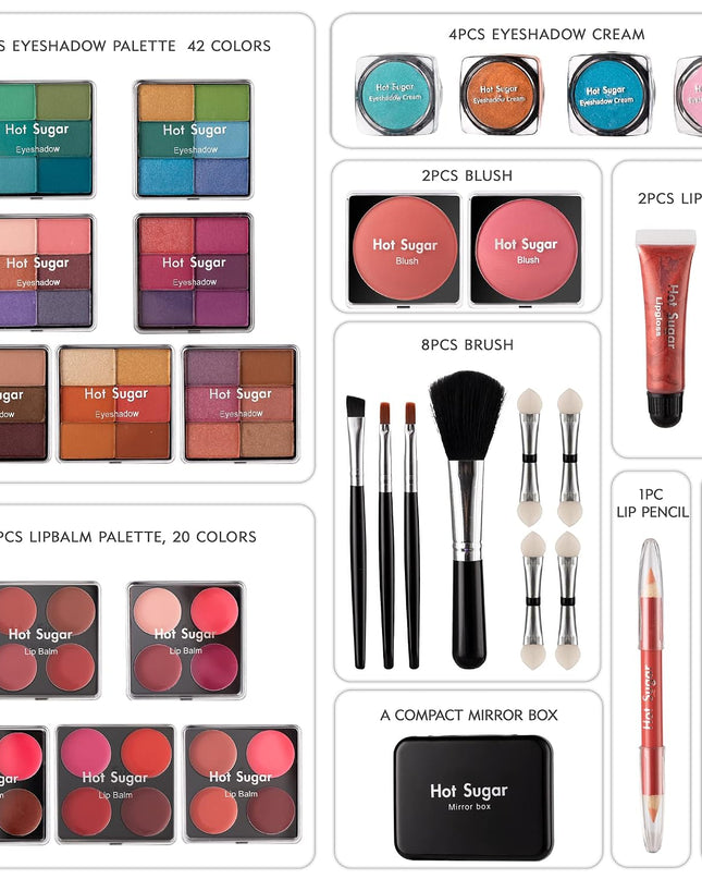 Hot Sugar Makeup Kit for Teenager Girls Starter Cosmetics Set Rainbow