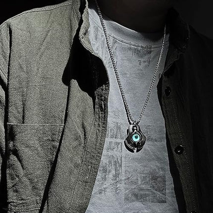 bahamut Mens Gothic Evil Eye Necklace for Men Women Scorpion Tigers Eye Amulet Pendant Goth Accessories Jewelry