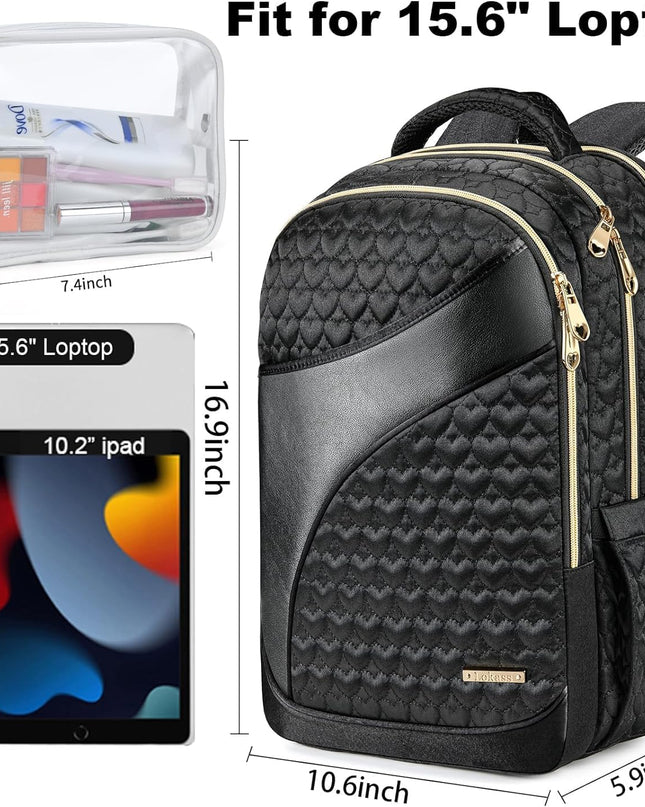 15.6'' Laptop Backpack for Men & Women, Birthday Gifts College Backpack with USB Charging Port, Carry on Backpack for Airplanes