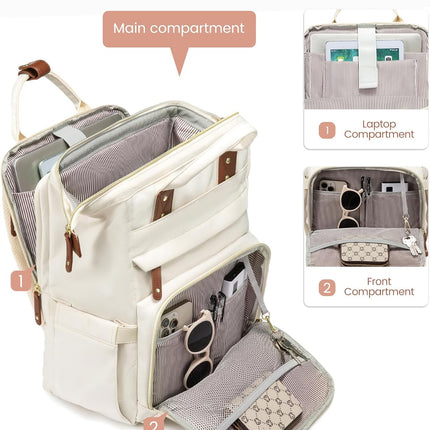 LOVEVOOK Laptop Backpack for Women, 15.6'' Waterproof Nurse Bag Teacher Work Backpack Purse for Women, Travel Computer Backpack for College Office Business Ladies