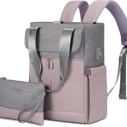 LOVEVOOK Backpack Purse for Women, Convertible Small Backpack Tote for Woman, Mini College Daypack for Work, Daily, Travel, 2pcs set
