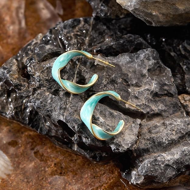 Cicy Bell Twisted Hoop Earrings for Women