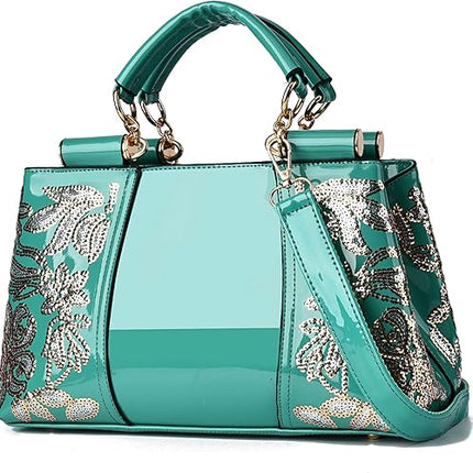 Nevenka Handbags For Women Patent Leather Designer Purse Suitable for Shopping Party Daily Use