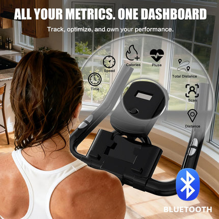 Exercise Bike Indoor Stationary Bike with Bluetooth Cycling Bicycle for Home Gym 300 lbs Weight Capacity Adjustable Seat/Handlebar for Office Cardio Workout